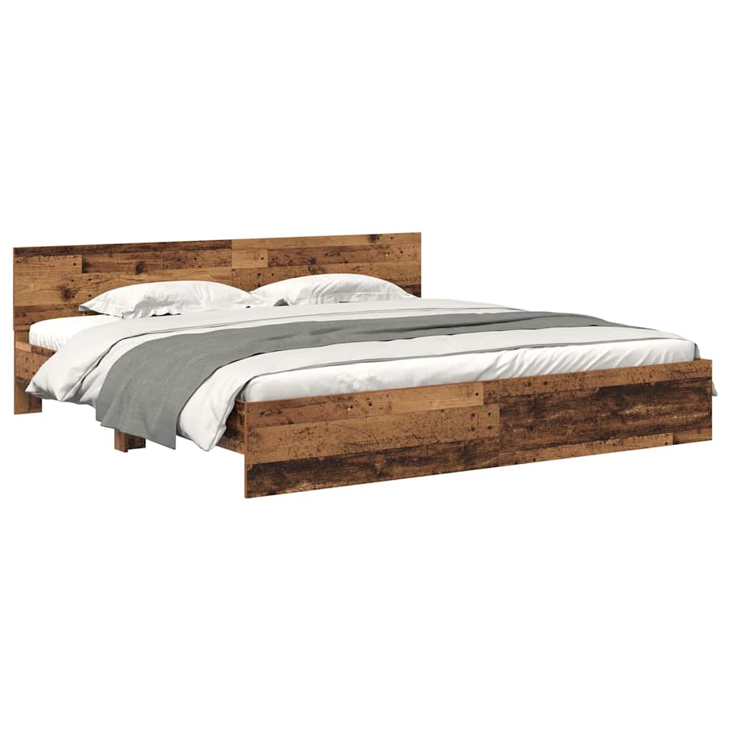 vidaXL Ramka łóżka Stare drewno 180 x 200 cm Materiał drewnopochodny