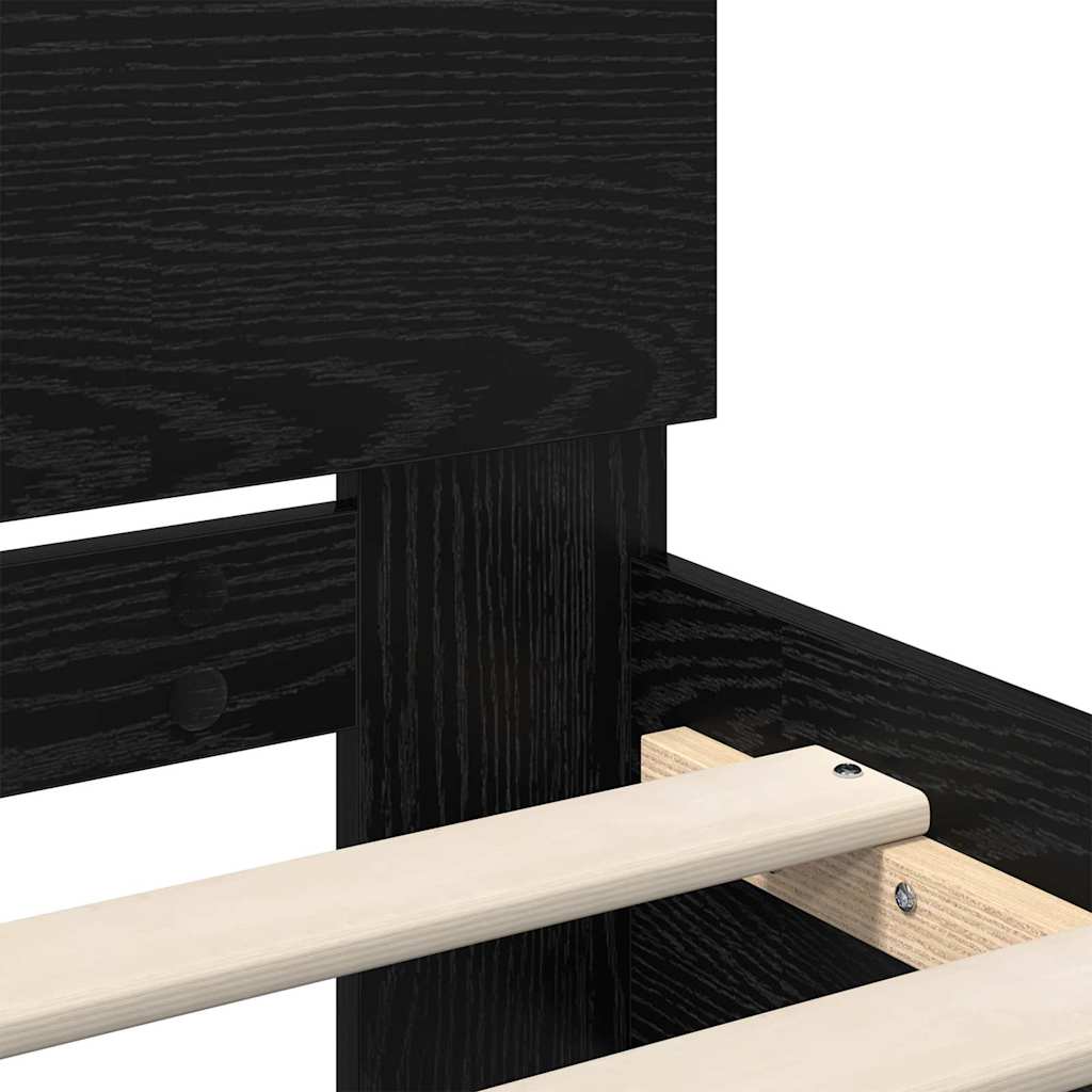 vidaXL Ramka łóżka Czarny Dąb 180 x 200 cm Materiał drewnopochodny