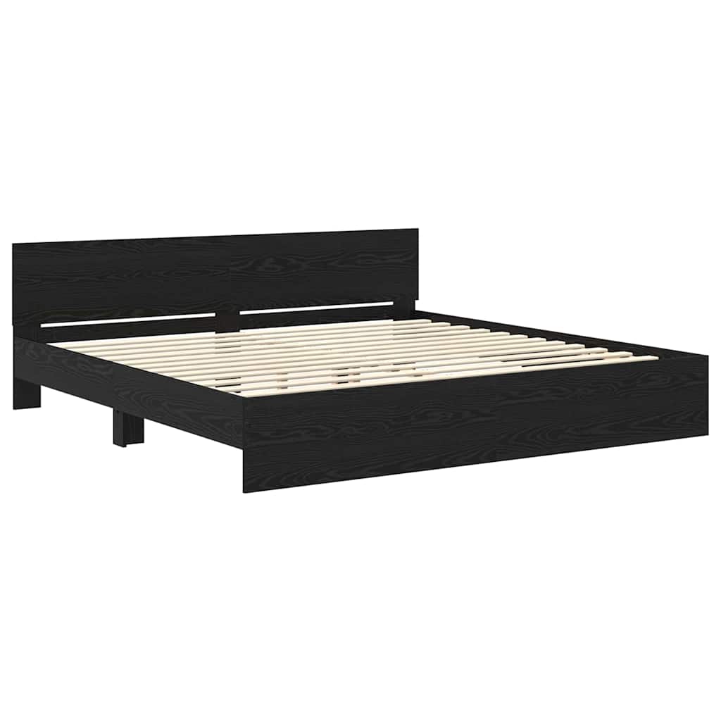 vidaXL Ramka łóżka Czarny Dąb 180 x 200 cm Materiał drewnopochodny