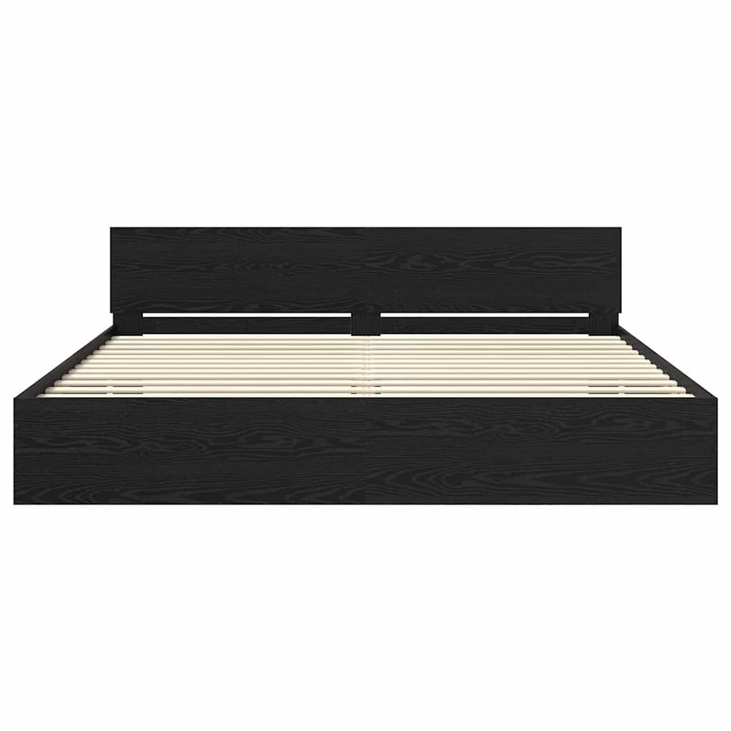 vidaXL Ramka łóżka Czarny Dąb 180 x 200 cm Materiał drewnopochodny