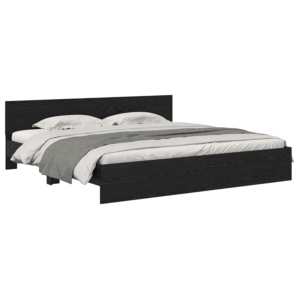 vidaXL Ramka łóżka Czarny Dąb 180 x 200 cm Materiał drewnopochodny