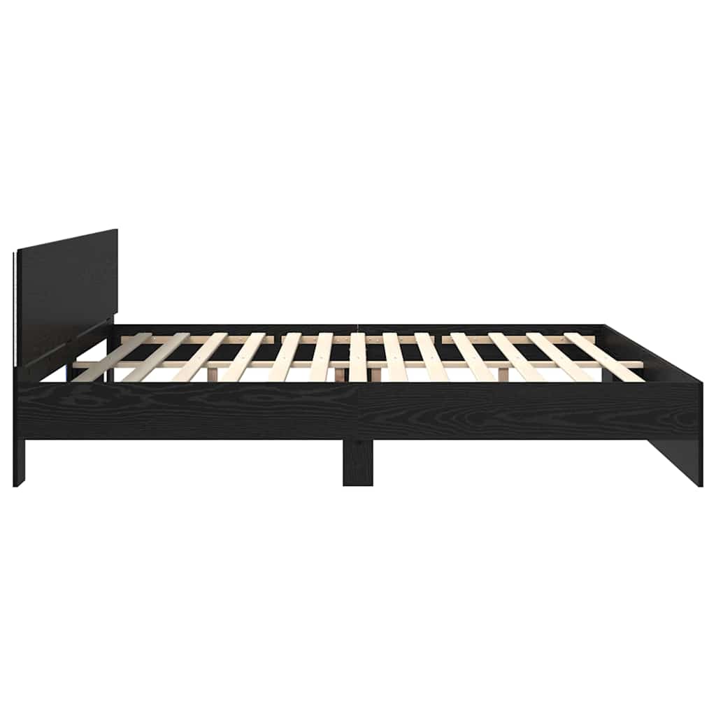 vidaXL Ramka łóżka Czarny Dąb 180 x 200 cm Materiał drewnopochodny