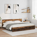 vidaXL Ramka łóżka Stare drewno 200 x 200 cm Materiał drewnopochodny
