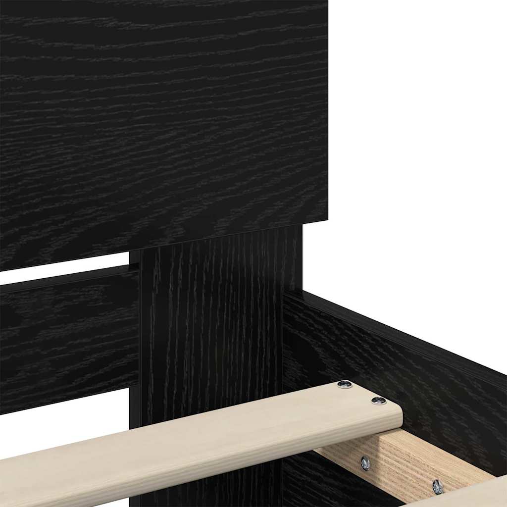 vidaXL Ramka łóżka Czarny Dąb 200 x 200 cm Materiał drewnopochodny