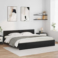 vidaXL Ramka łóżka Czarny Dąb 200 x 200 cm Materiał drewnopochodny