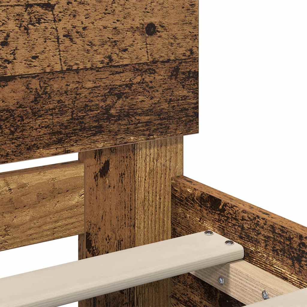 vidaXL Ramka łóżka Stare drewno 160 x 200 cm Materiał drewnopochodny