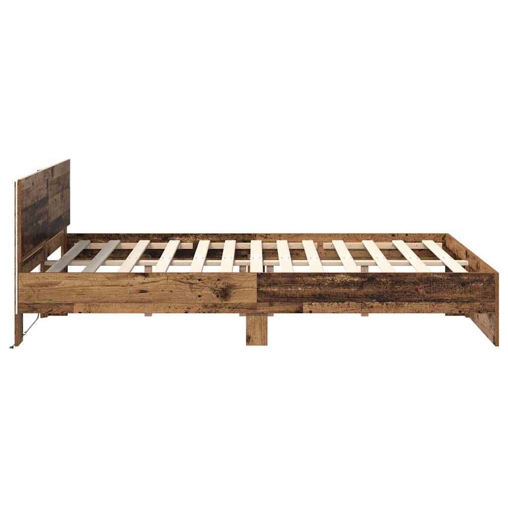 vidaXL Ramka łóżka Stare drewno 160 x 200 cm Materiał drewnopochodny