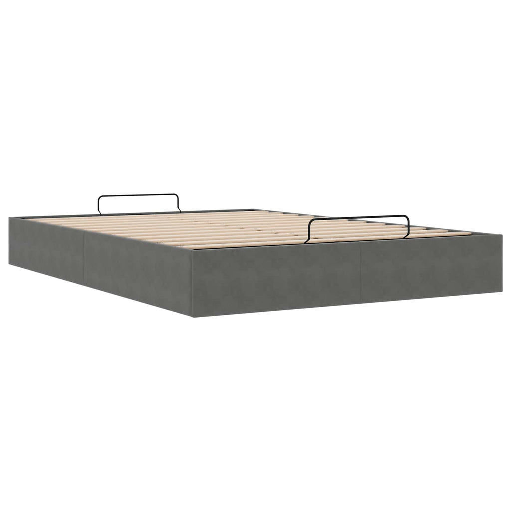 vidaXL Łóżko otomanowe ciemnoszary 153 x 203 cm Welur