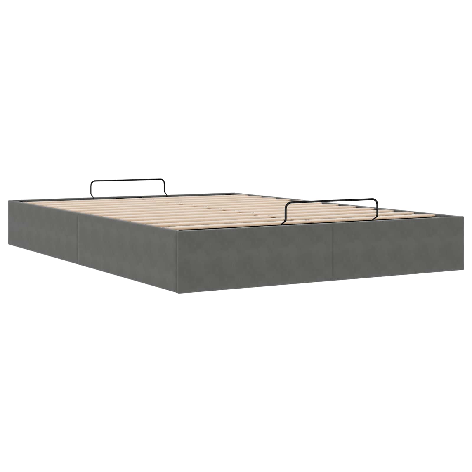 vidaXL Łóżko otomanowe ciemnoszary 153 x 203 cm Welur