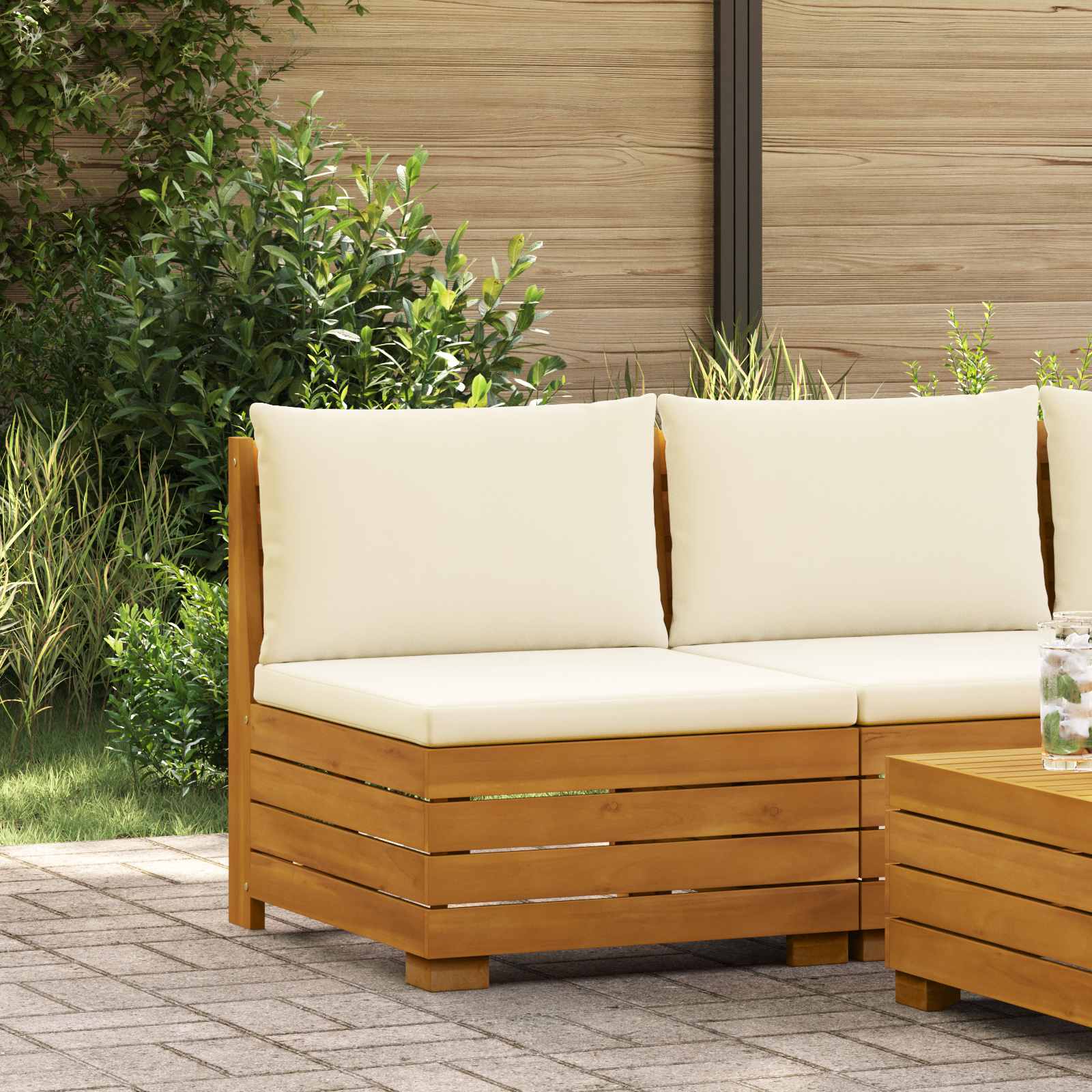vidaXL Sofa Środkowa do Ogrodu Lite Drewno Akacji Brązowy
