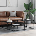 vidaXL Stolik kawowy Czarny dąb 107 x 107 x 40 cm Drewno inżynieryjne