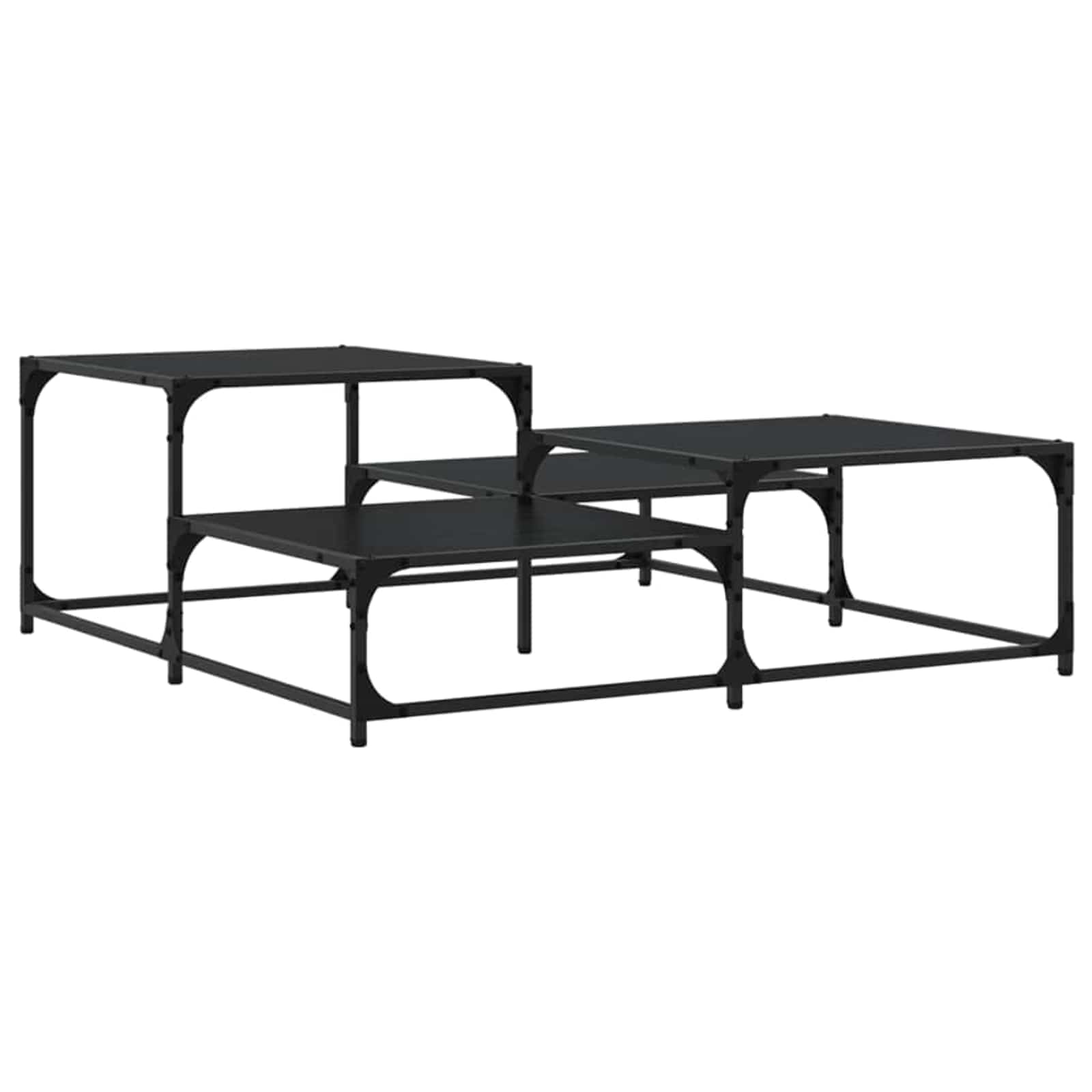 vidaXL Stolik kawowy Czarny dąb 107 x 107 x 40 cm Drewno inżynieryjne