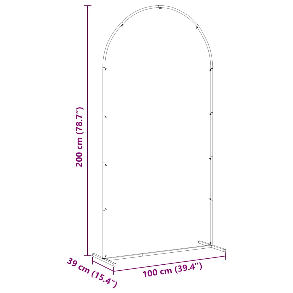 vidaXL Łuk Ślubny złoty 100 x 39 x 200 cm Stal
