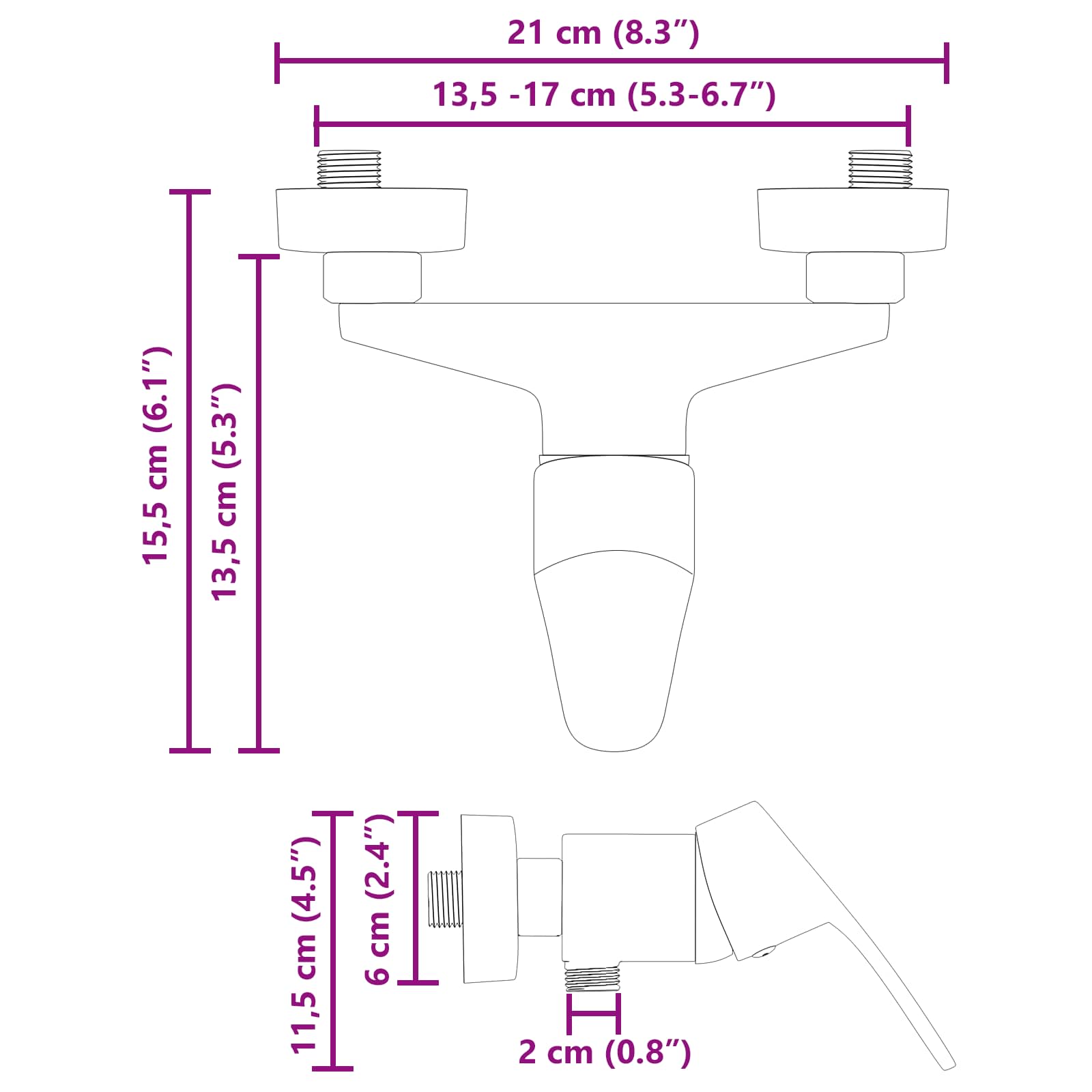 vidaXL Bateria prysznicowa chrom G 1 / 2 cala