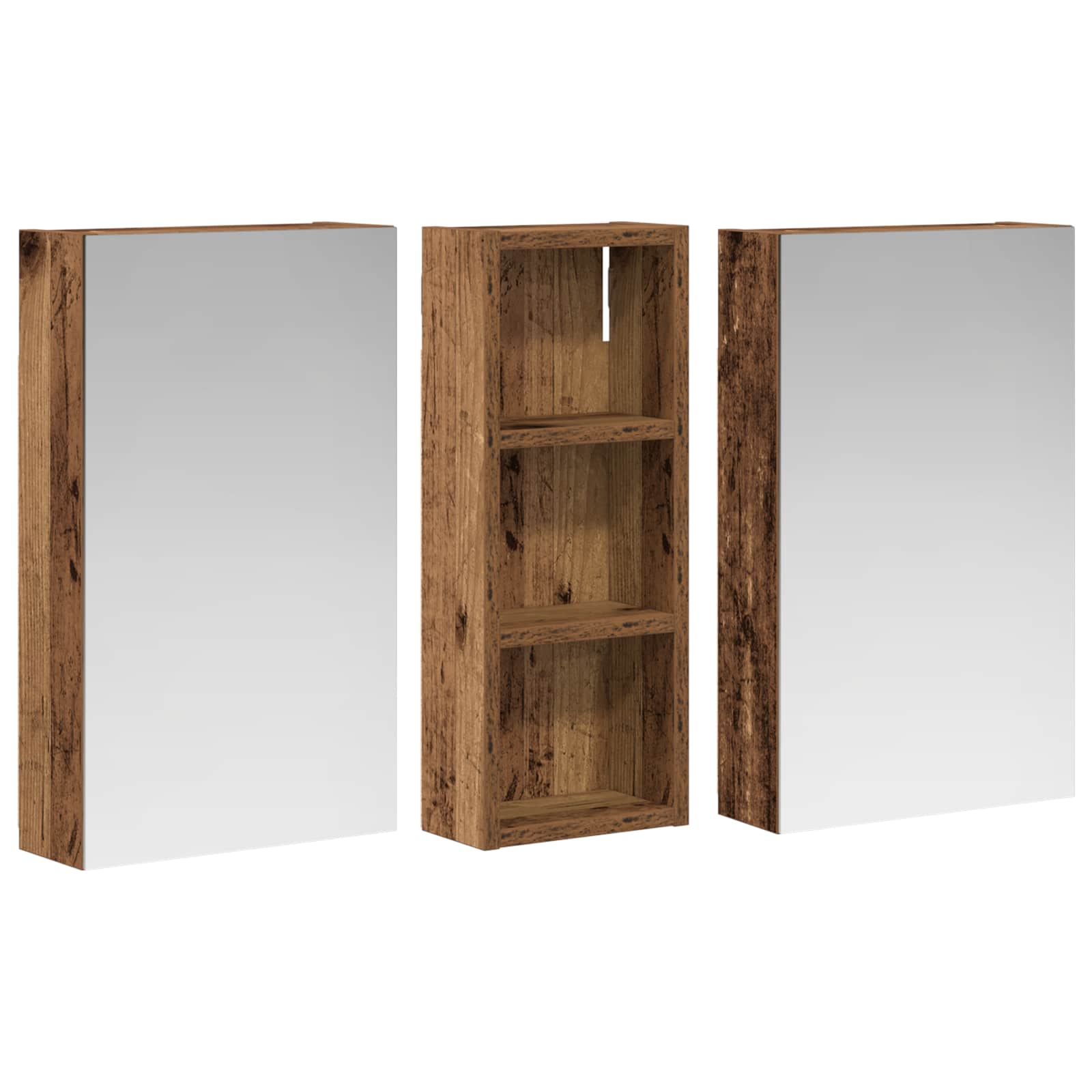 vidaXL Zestaw Szafek Łazienkowych 3 szt. 80 x 10,5 x 50 cm