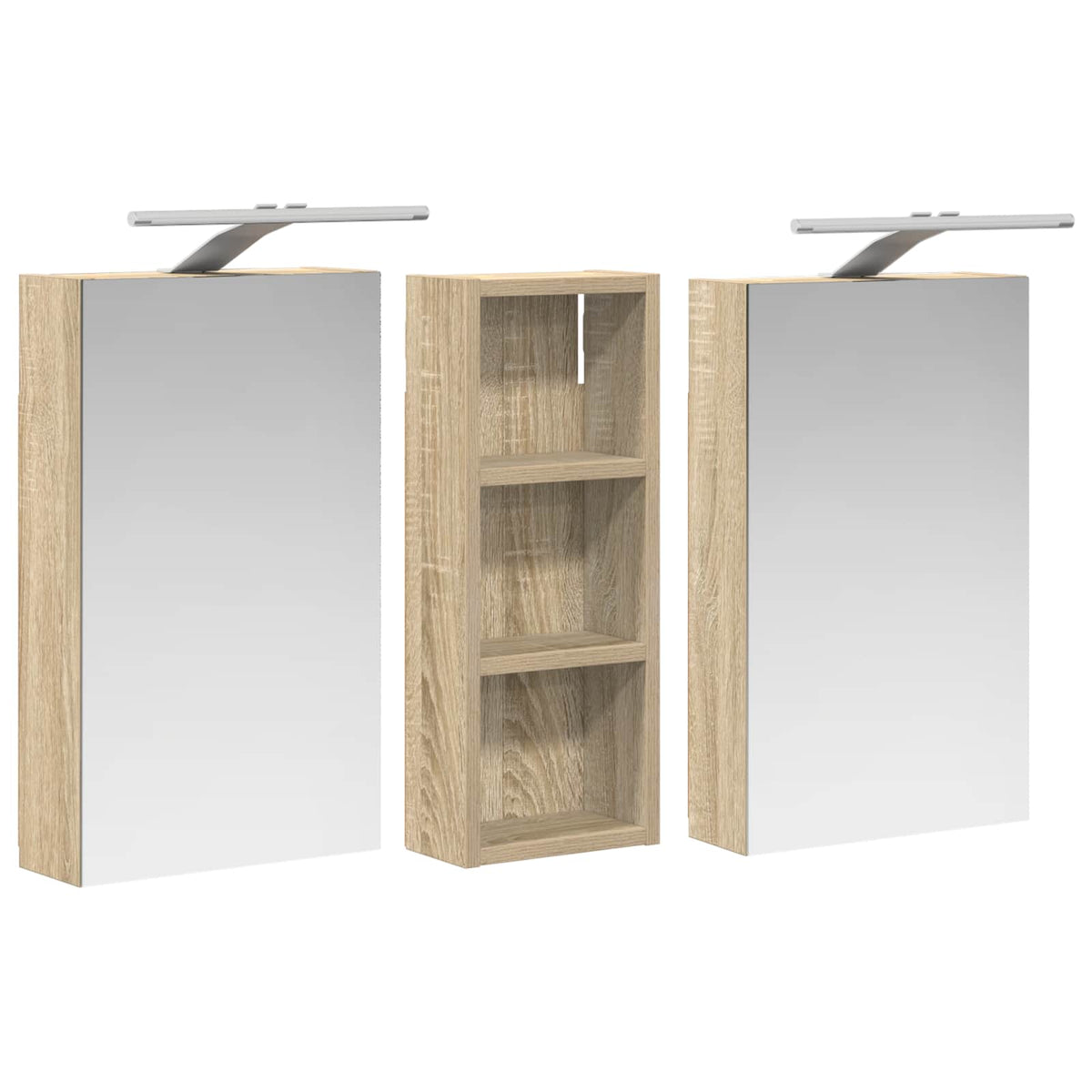 vidaXL Zestaw Szafek Łazienkowych 3 szt. 80 x 10,5 x 50 cm