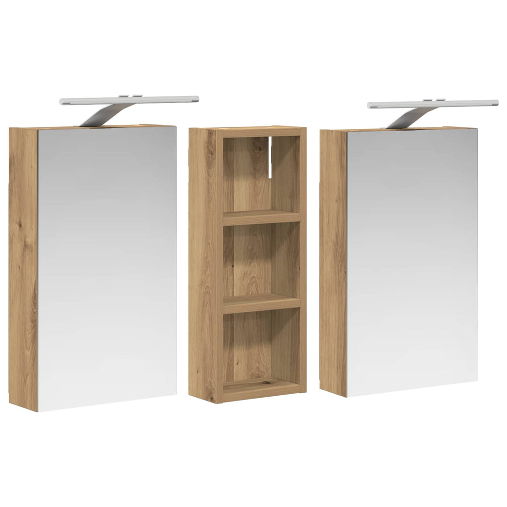 vidaXL Zestaw Szafek Łazienkowych 3 szt. 80 x 10,5 x 50 cm