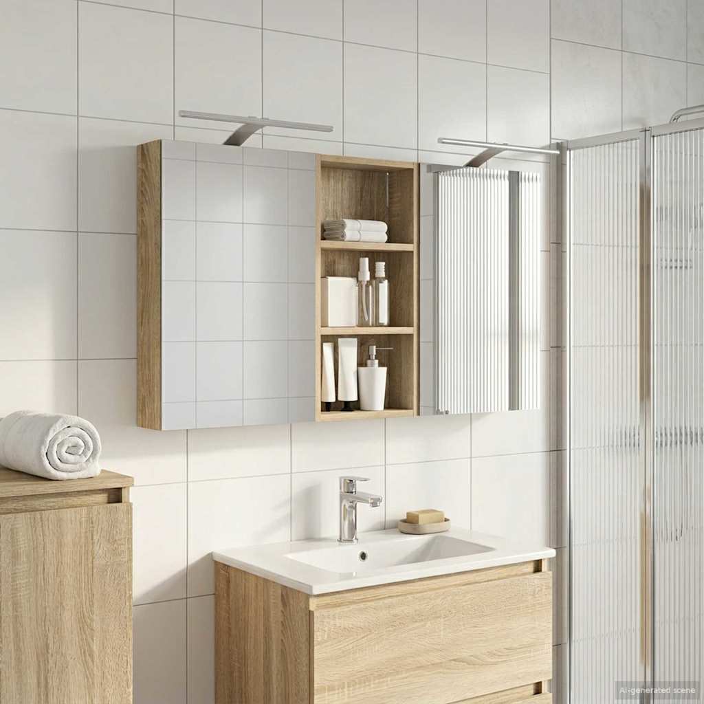 vidaXL Zestaw Szafek Łazienkowych z półką 3 pcs 110 x 10,5 x 60,5 cm