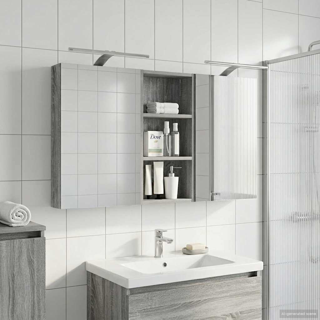 vidaXL Zestaw Szafek Łazienkowych z półką 3 pcs 110 x 10,5 x 60,5 cm