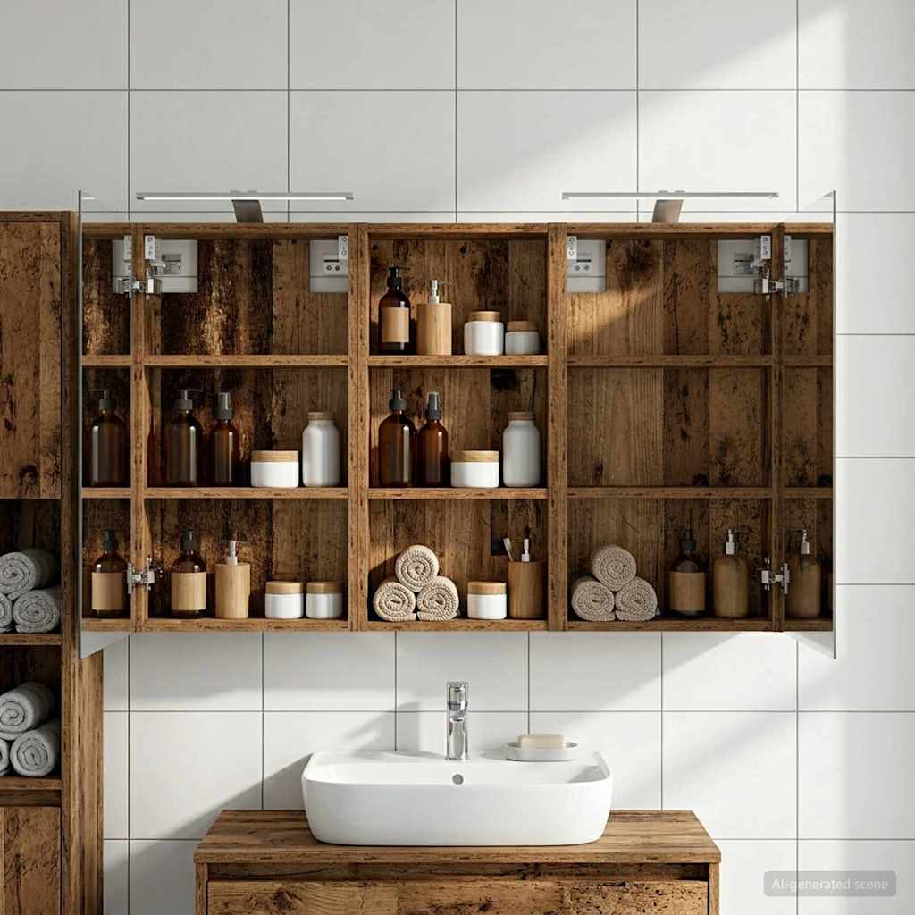 vidaXL Zestaw Szafek Łazienkowych z półką 3 pcs 110 x 10,5 x 60,5 cm