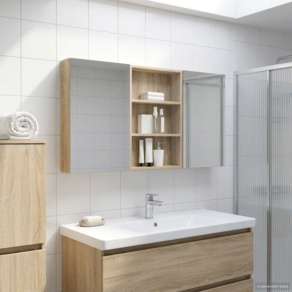 vidaXL Zestaw Szafek Łazienkowych z półką 3 pcs 120 x 10,5 x 60,5 cm