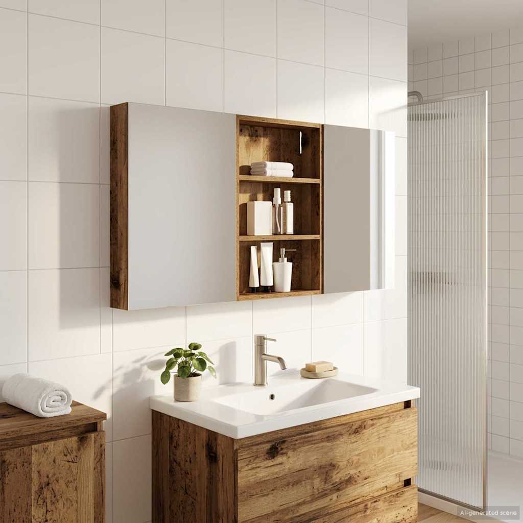 vidaXL Zestaw Szafek Łazienkowych z półką 3 pcs 120 x 10,5 x 60,5 cm