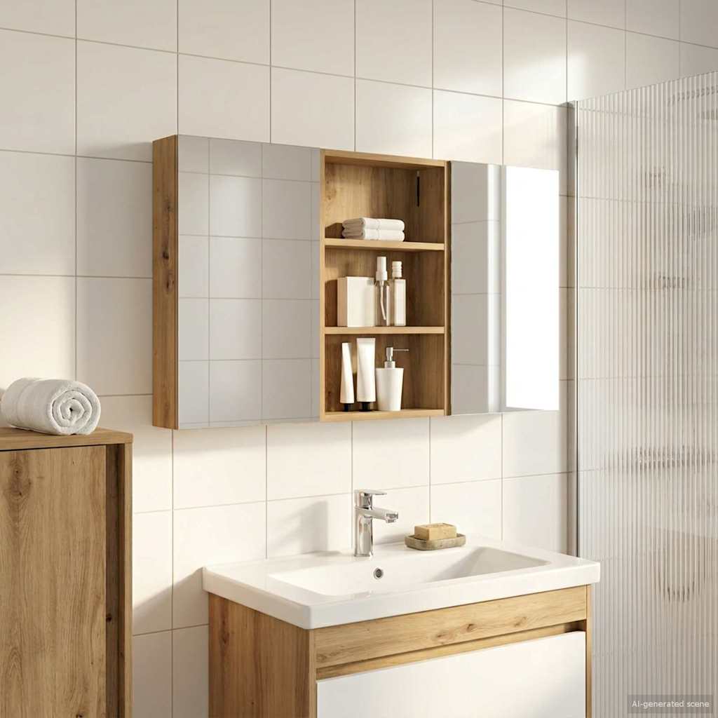 vidaXL Zestaw Szafek Łazienkowych z półką 3 pcs 120 x 10,5 x 60,5 cm