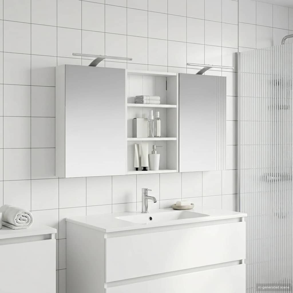 vidaXL Zestaw Szafek Łazienkowych z półką 3 pcs 120 x 10,5 x 60,5 cm