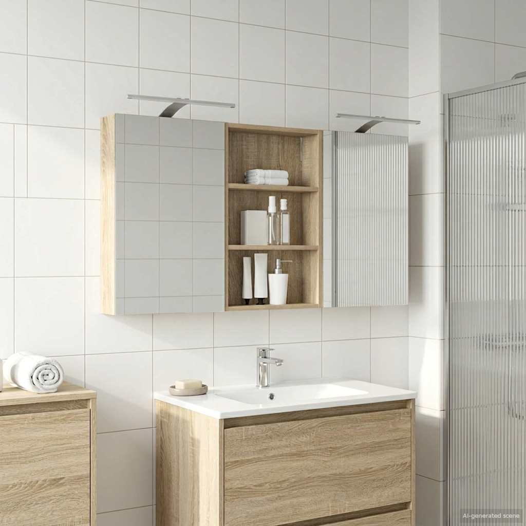 vidaXL Zestaw Szafek Łazienkowych z półką 3 pcs 120 x 10,5 x 60,5 cm