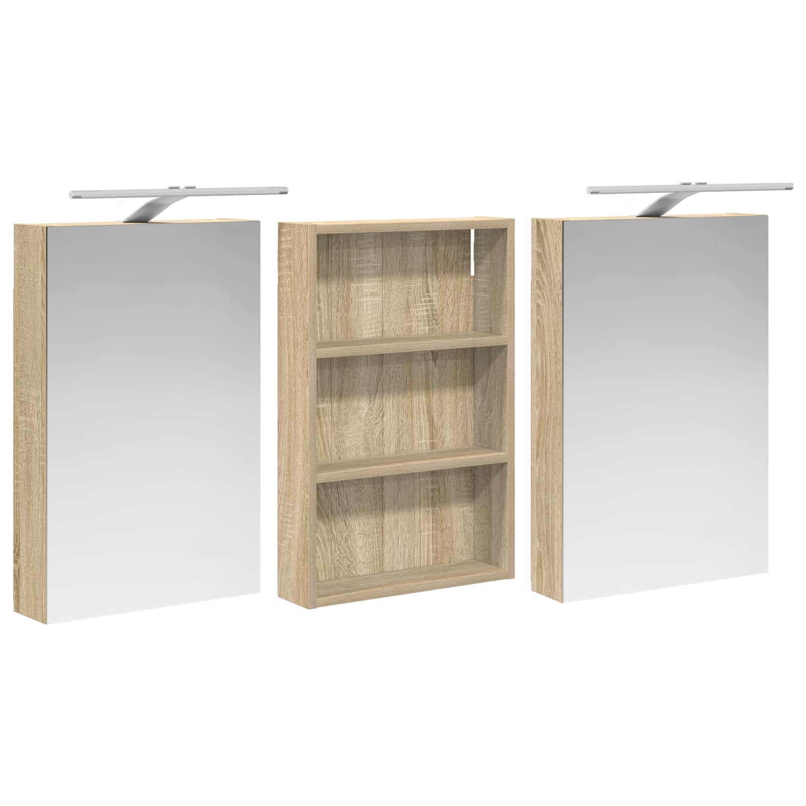 vidaXL Zestaw Szafek Łazienkowych z półką 3 pcs 120 x 10,5 x 60,5 cm