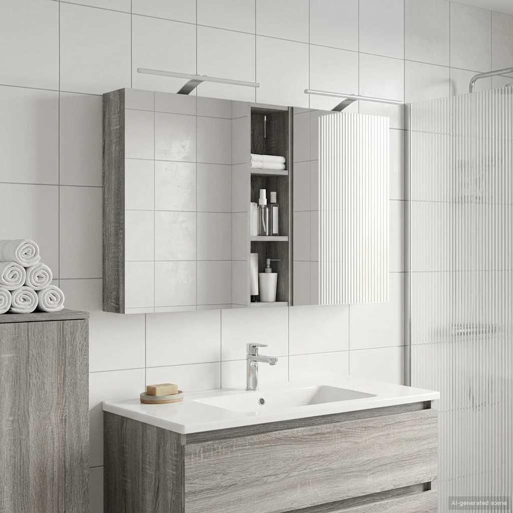 vidaXL Zestaw Szafek Łazienkowych z półką 3 pcs 120 x 14,5 x 70 cm