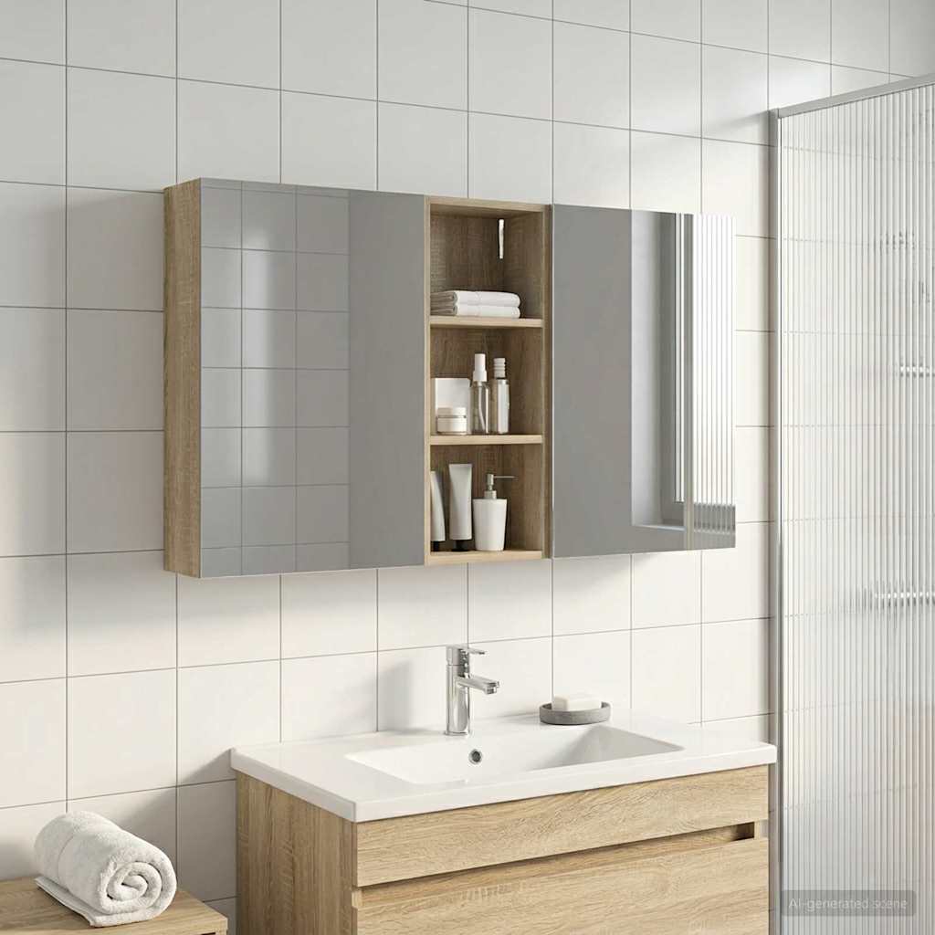vidaXL Zestaw Szafek Łazienkowych z półką 3 pcs 130 x 14,5 x 70 cm