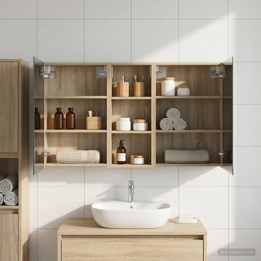 vidaXL Zestaw Szafek Łazienkowych z półką 3 pcs 130 x 14,5 x 70 cm