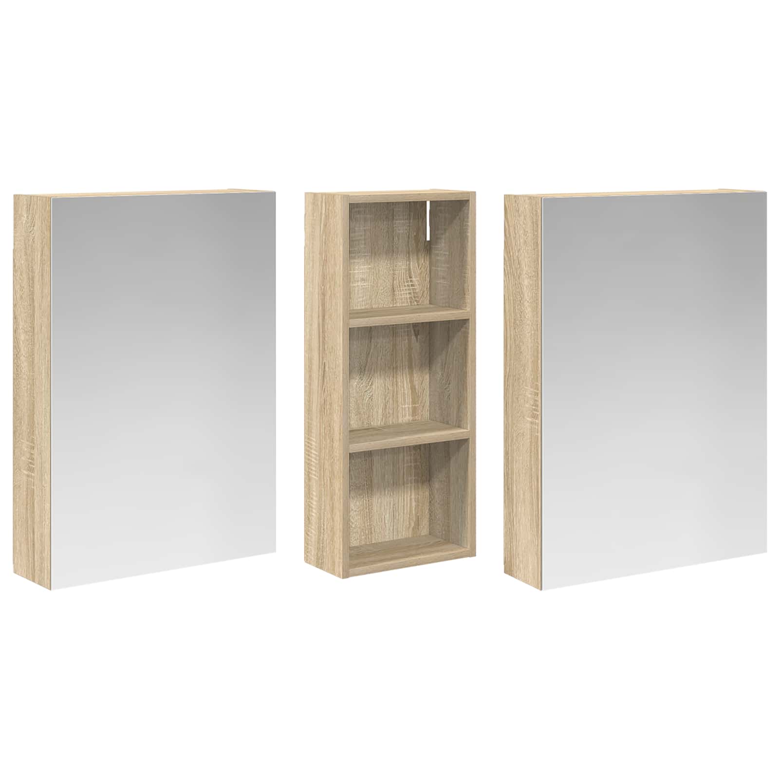 vidaXL Zestaw Szafek Łazienkowych z półką 3 pcs 130 x 14,5 x 70 cm