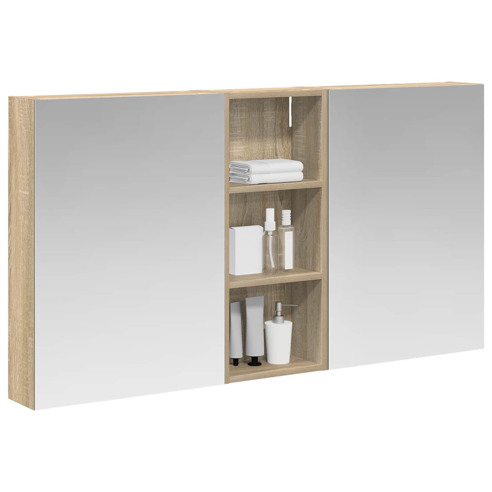 vidaXL Zestaw Szafek Łazienkowych z półką 3 pcs 130 x 14,5 x 70 cm