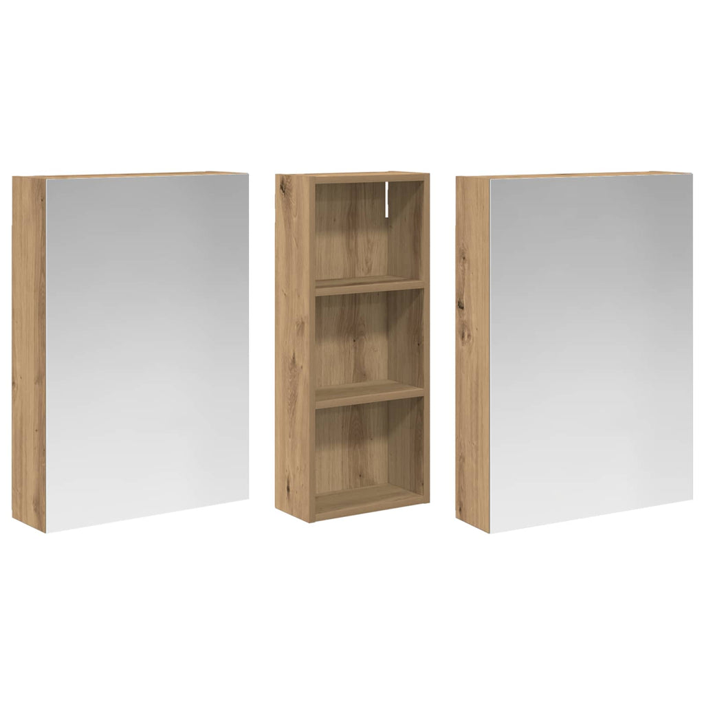 vidaXL Zestaw Szafek Łazienkowych z półką 3 pcs 130 x 14,5 x 70 cm