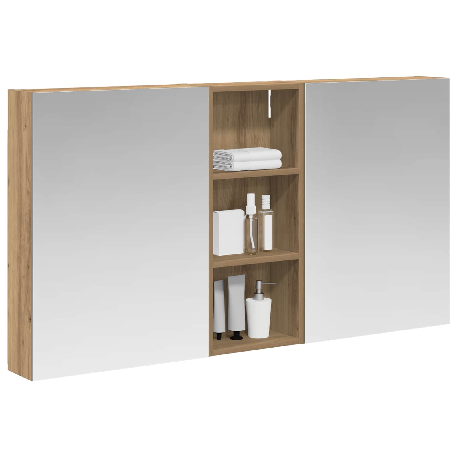 vidaXL Zestaw Szafek Łazienkowych z półką 3 pcs 130 x 14,5 x 70 cm