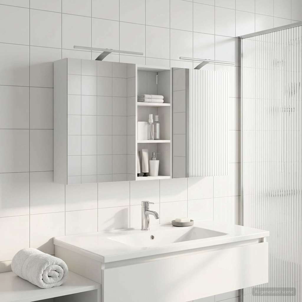 vidaXL Zestaw Szafek Łazienkowych z półką 3 pcs 130 x 14,5 x 70 cm