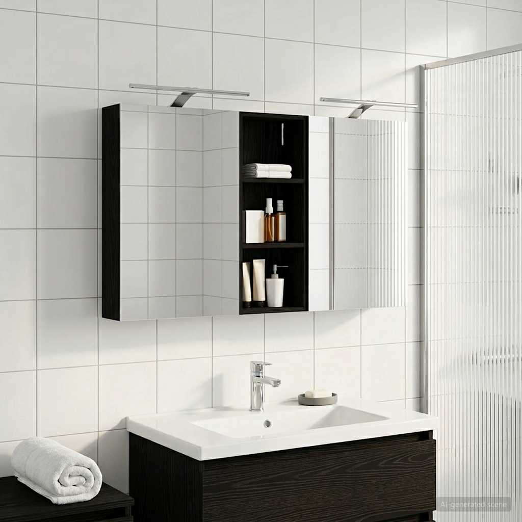 vidaXL Zestaw Szafek Łazienkowych z półką 3 pcs 130 x 14,5 x 70 cm