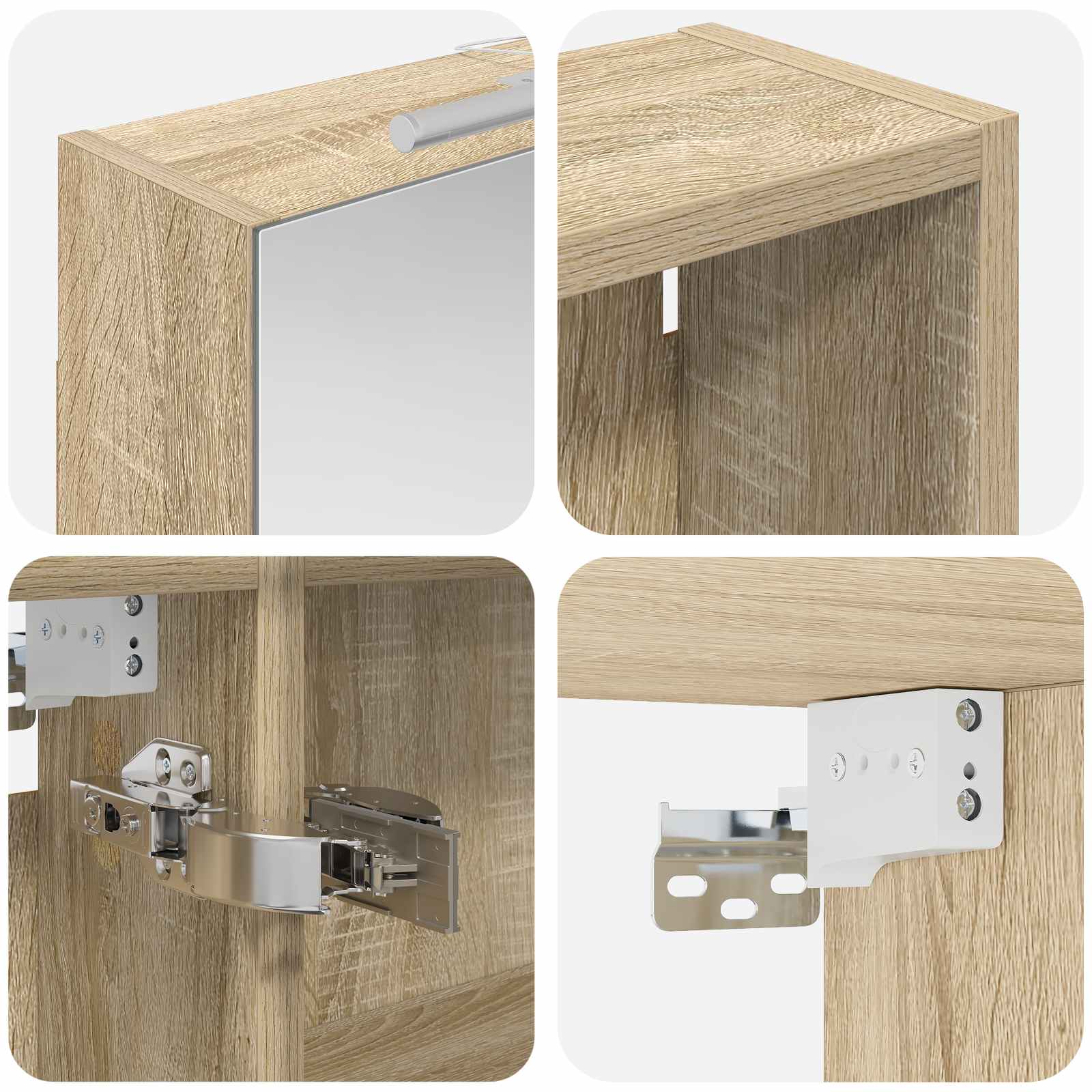 vidaXL Zestaw Szafek Łazienkowych z półką 3 pcs 130 x 14,5 x 70 cm