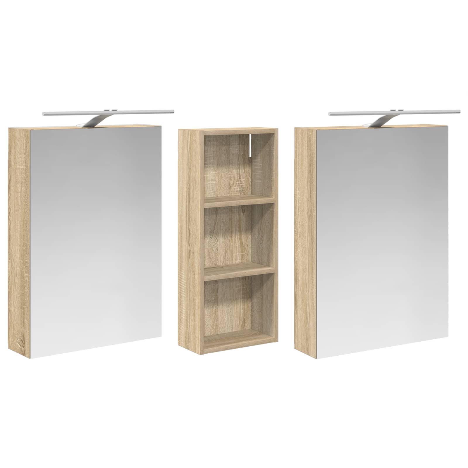 vidaXL Zestaw Szafek Łazienkowych z półką 3 pcs 130 x 14,5 x 70 cm