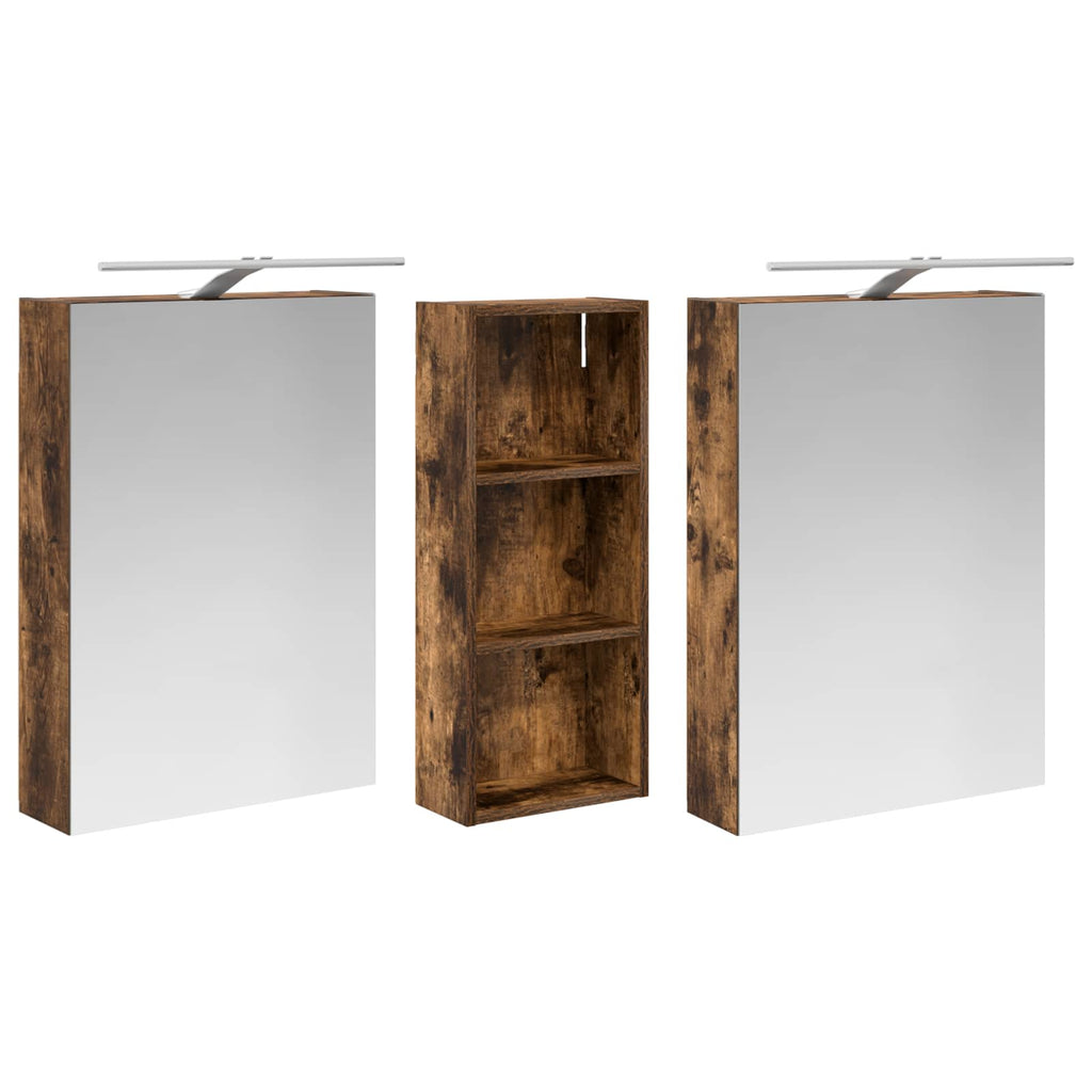 vidaXL Zestaw Szafek Łazienkowych z półką 3 pcs 130 x 14,5 x 70 cm