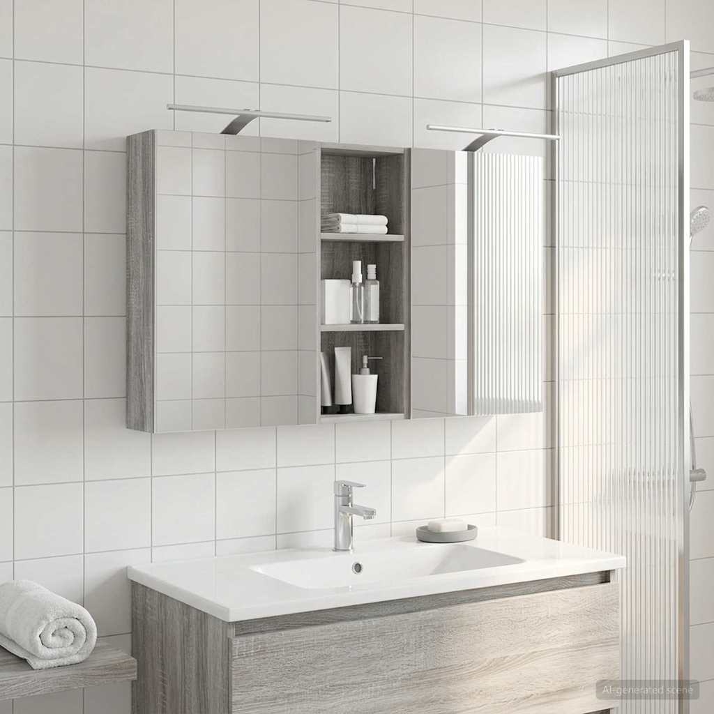 vidaXL Zestaw Szafek Łazienkowych z półką 3 pcs 130 x 14,5 x 70 cm