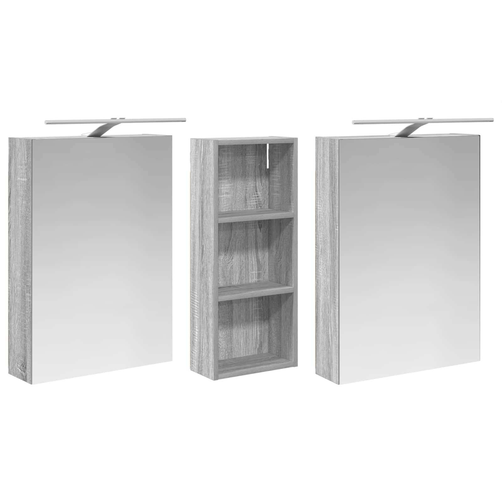 vidaXL Zestaw Szafek Łazienkowych z półką 3 pcs 130 x 14,5 x 70 cm