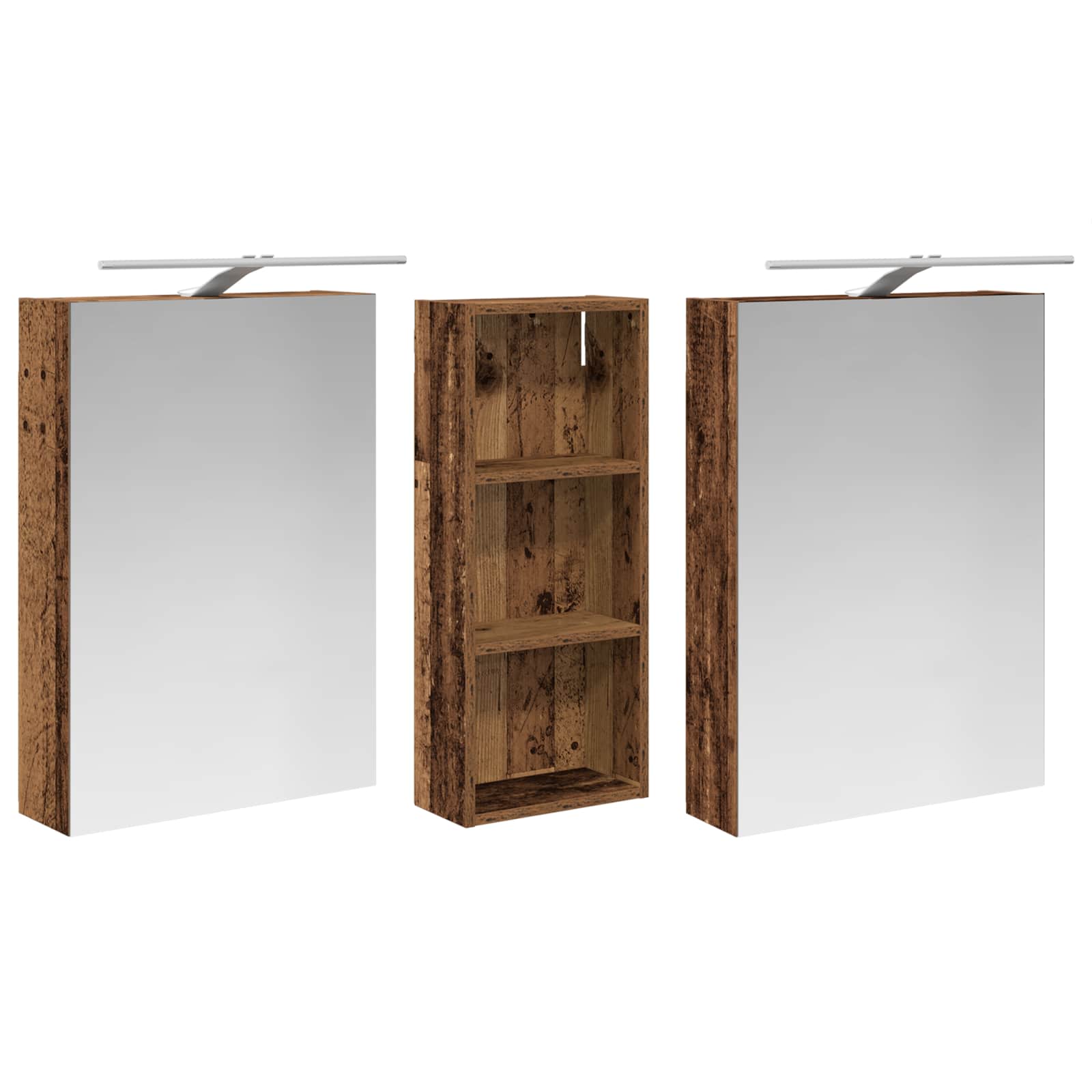 vidaXL Zestaw Szafek Łazienkowych z półką 3 pcs 130 x 14,5 x 70 cm
