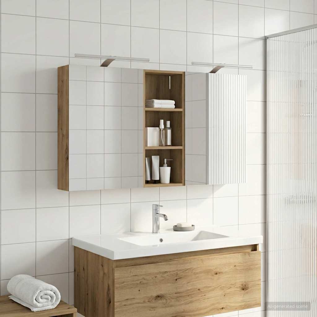 vidaXL Zestaw Szafek Łazienkowych z półką 3 pcs 130 x 14,5 x 70 cm