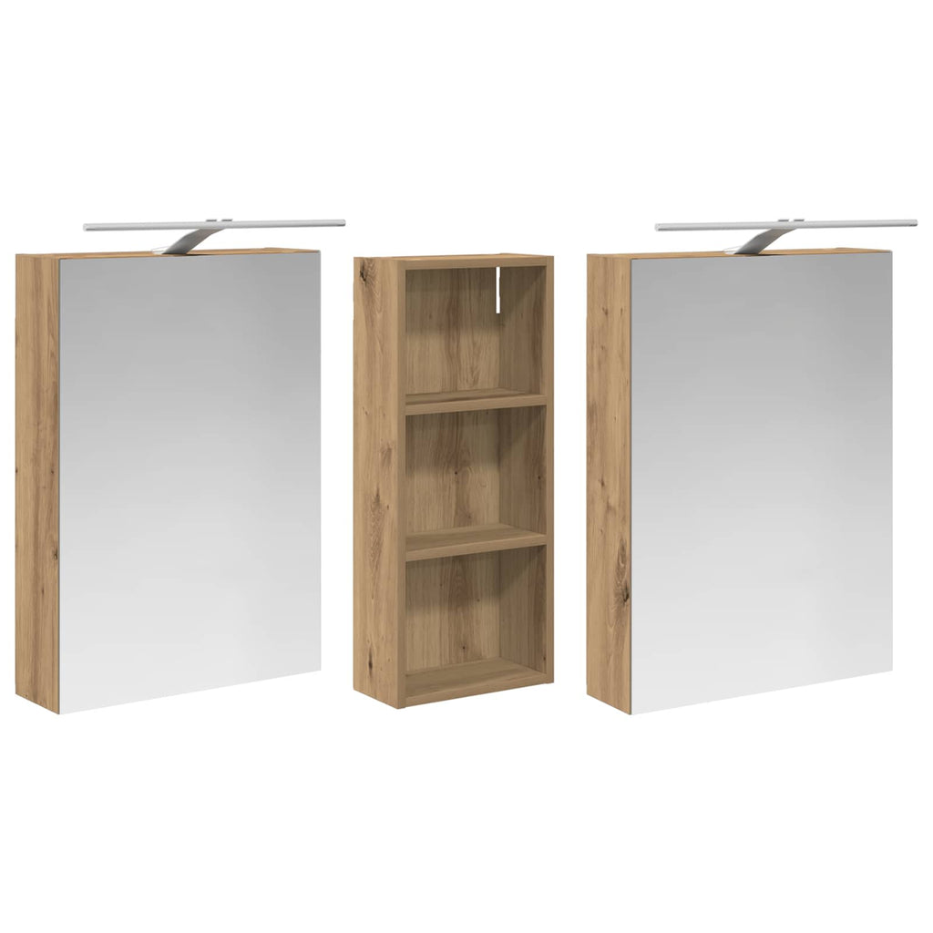vidaXL Zestaw Szafek Łazienkowych z półką 3 pcs 130 x 14,5 x 70 cm