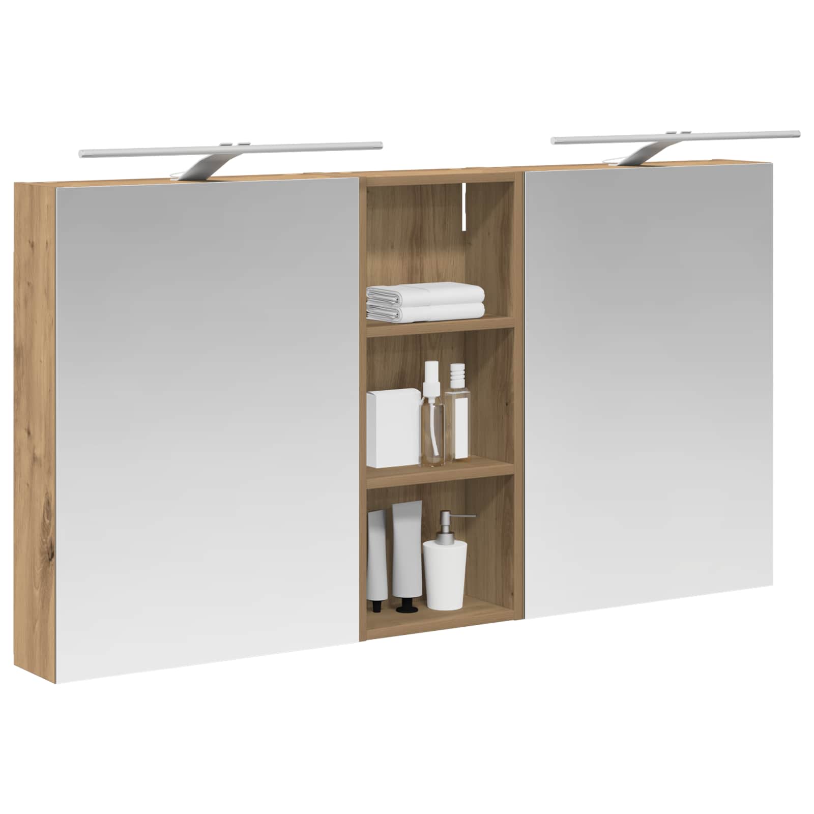 vidaXL Zestaw Szafek Łazienkowych z półką 3 pcs 130 x 14,5 x 70 cm
