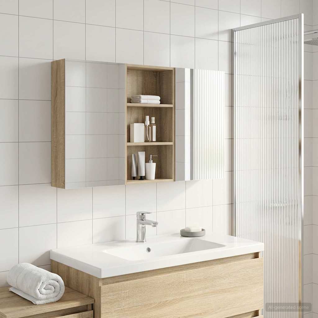 vidaXL Zestaw Szafek Łazienkowych z półką 3 pcs 140 x 14,5 x 70 cm