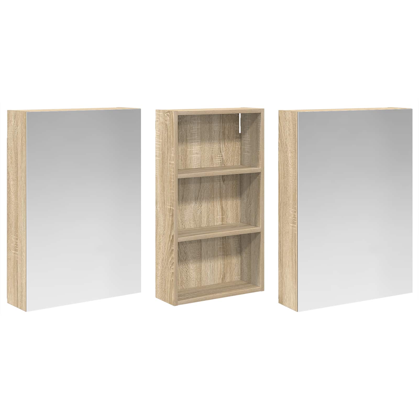 vidaXL Zestaw Szafek Łazienkowych z półką 3 pcs 140 x 14,5 x 70 cm